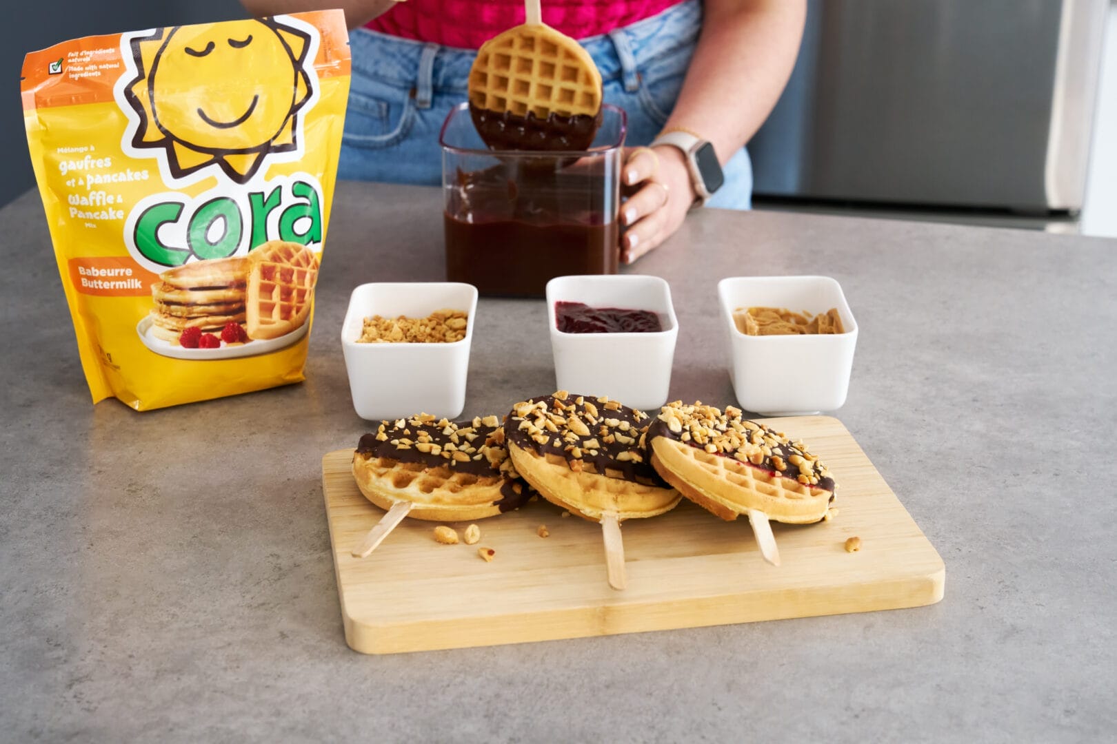 Waffle lollipops